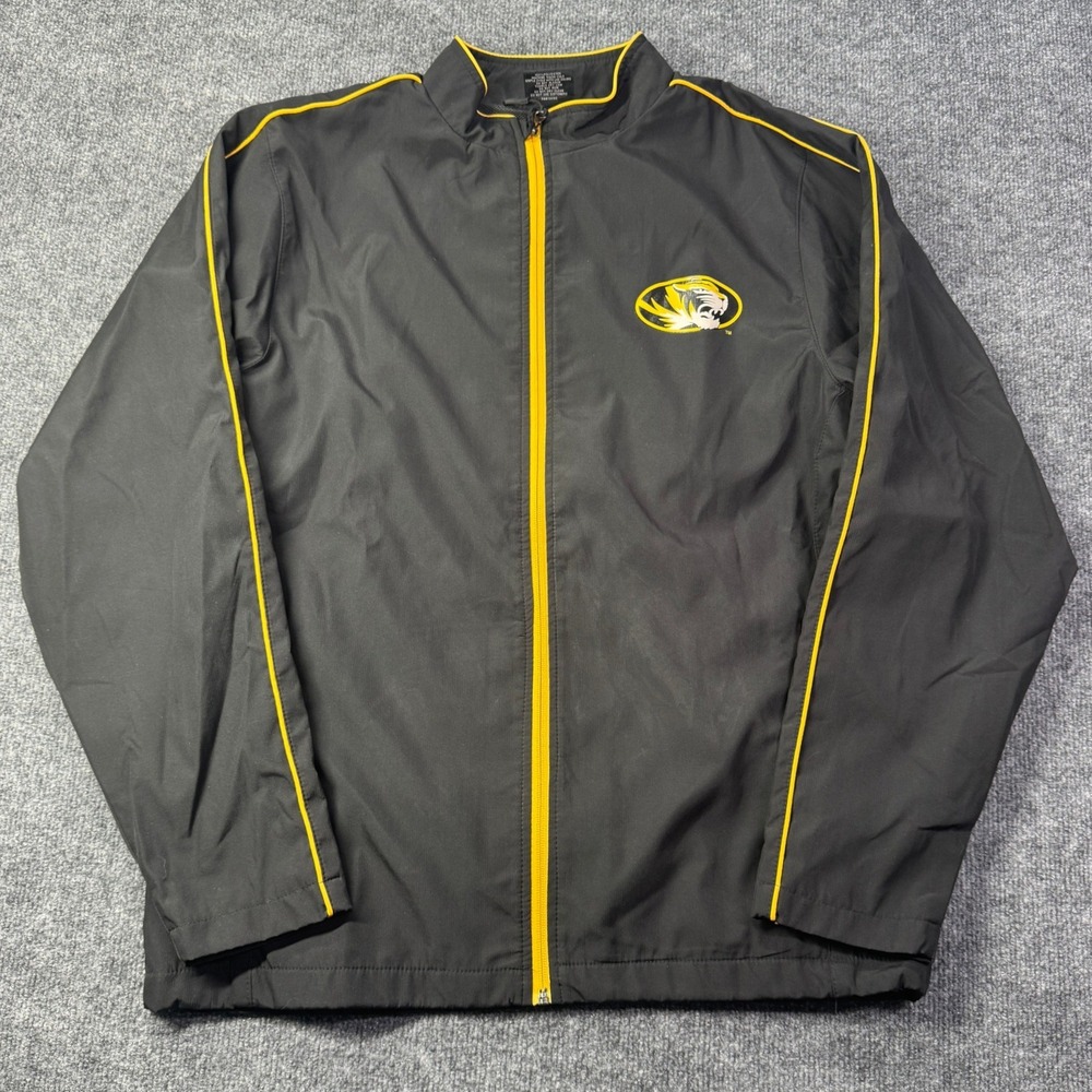 Missouri Tigers Colosseum Windbreaker Jacket Mens M Black Gold Mizzou NCAA